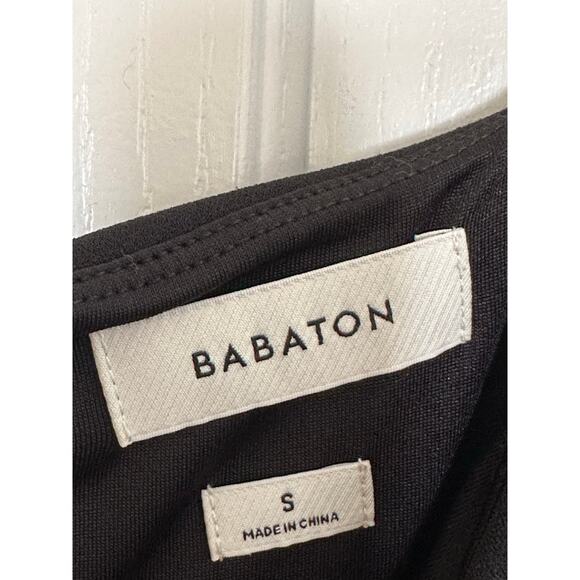 Babaton Dress Womens Size Small Square Neck Ruched Bodycon Mini Black - Picture 7 of 8